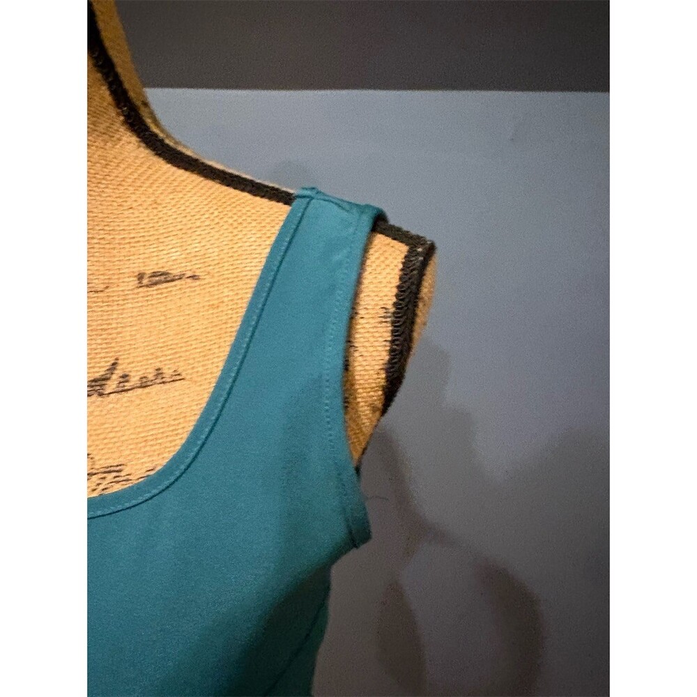 Sincerely Jules Tank Top Womens Size S Green Cropped Square Neck Side Zip - Picture 2 of 8